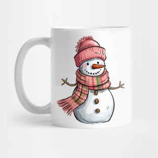 Cute Snowman Pink Christmas 2023 Mug